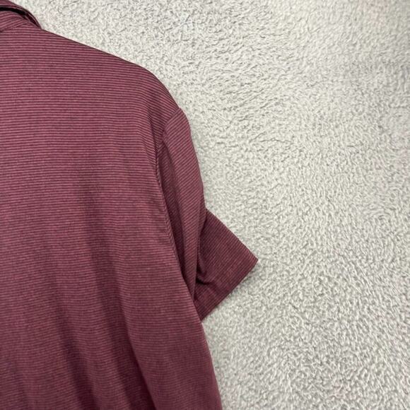 01 Algo Polo Shirt Men's Extra Large Red Black Striped Quick Dry Wicking Golf - Picture 7 of 9